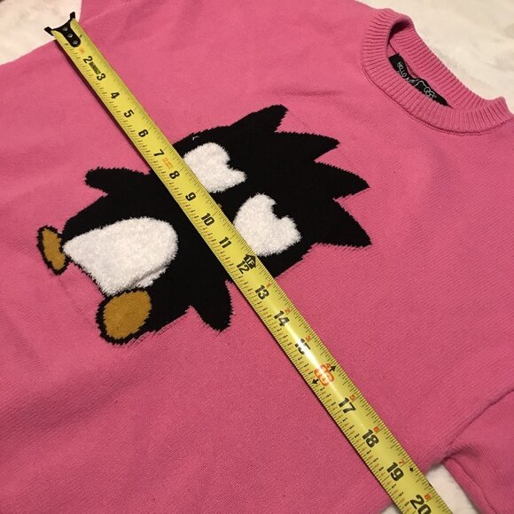 Hello Kitty & Friends Forever 21 Badtz-Maru Pink Knit Sweater Womens Size Small - Picture 5 of 6